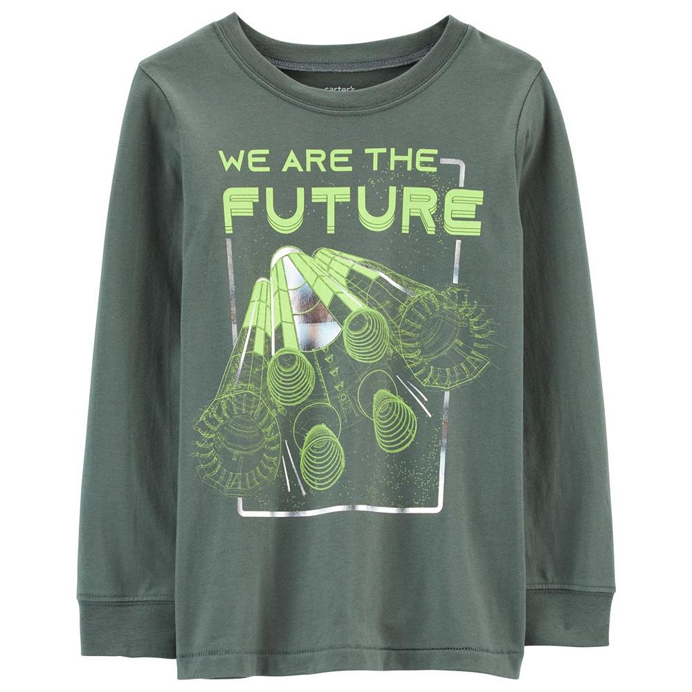 Little Boys We Are The Future Jersey Graphic T-shirt商品第1张图片规格展示