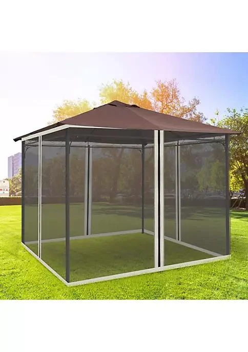 商品belk|10 X 10 Universal Replacement Mesh Sidewall Netting For Patio Gazebos With Zippers Sidewall Only Black,价格¥534,第3张图片详细描述