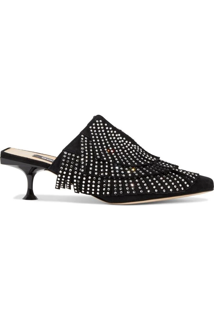商品Sergio Rossi|Crystal-embellished fringed suede mules,价格¥2167,第1张图片