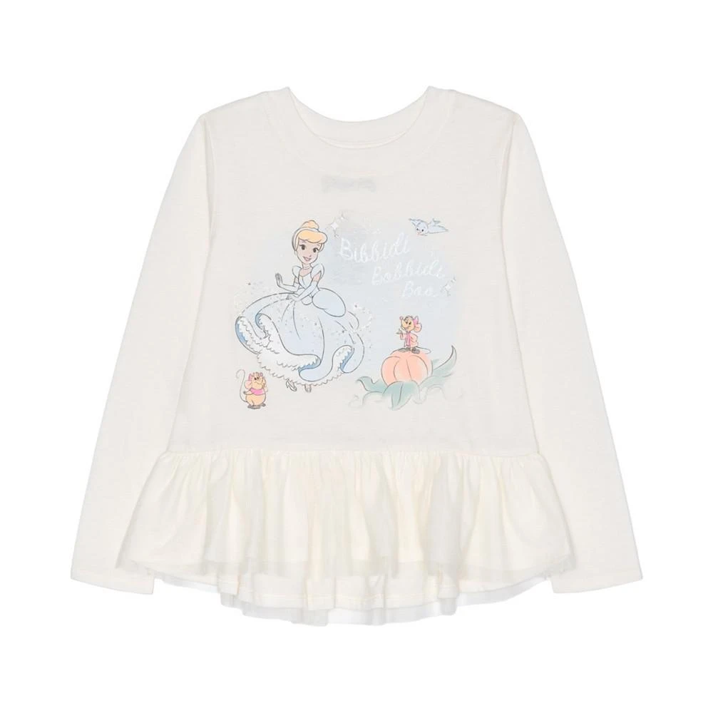 商品Disney|Little Girls Cinderella Long Sleeve Mesh Peplum with Leggings Set,价格¥217,第3张图片详细描述