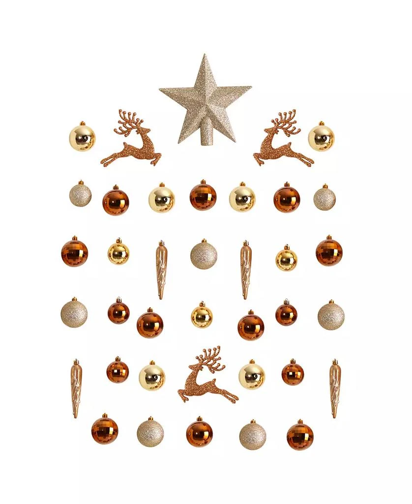 商品NEARLY NATURAL|Holiday Christmas 40 Piece Lux Shatterproof Ornament Set,价格¥440,第1张图片