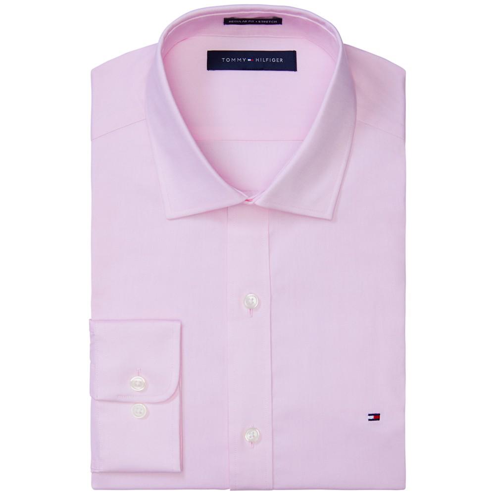 Tommy Hilfiger 男士经典款弹力纯色正装衬衫商品第1张图片规格展示