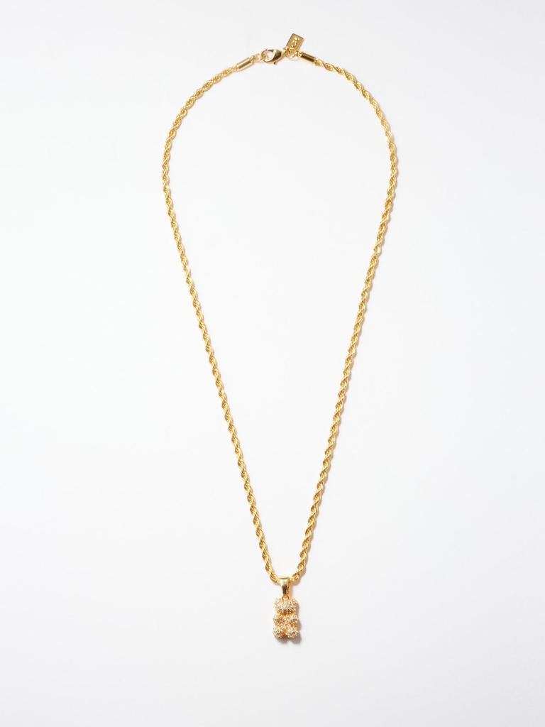 Nostalgia Bear crystal & 18kt gold-plated necklace商品第4张图片规格展示