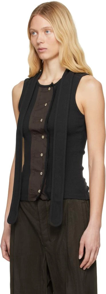 商品Lemaire|Black Asymmetrical Fitted Top,价格¥2854,第4张图片详细描述
