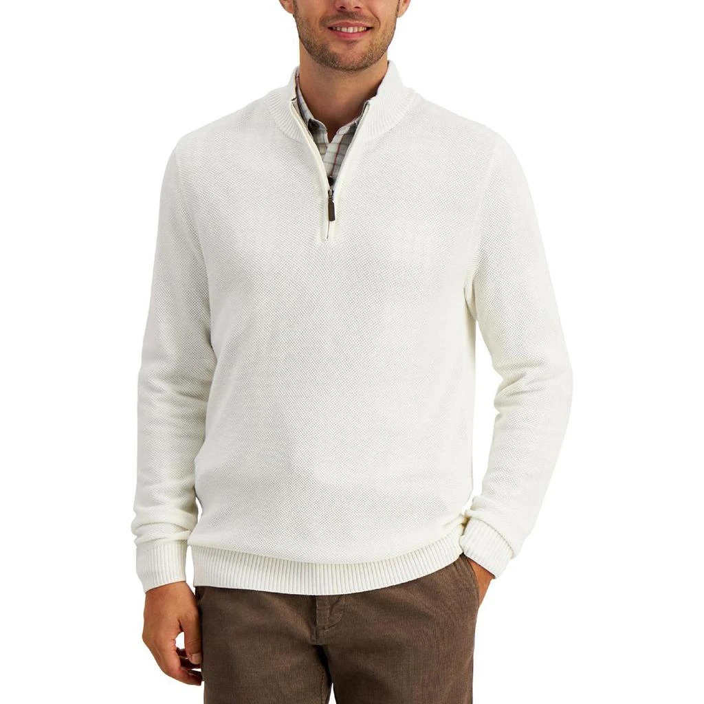 Club Room Mens Cotton 1/4 Zip Pullover Sweater 商品