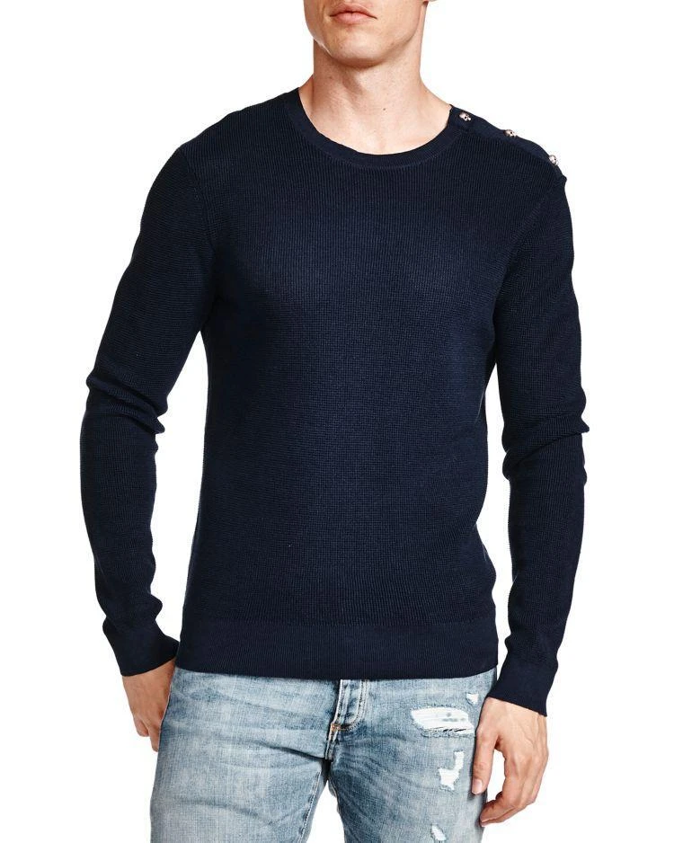 商品The Kooples|Skull Button Shoulder Pearl Stitch Cotton Sweater,价格¥572,第1张图片