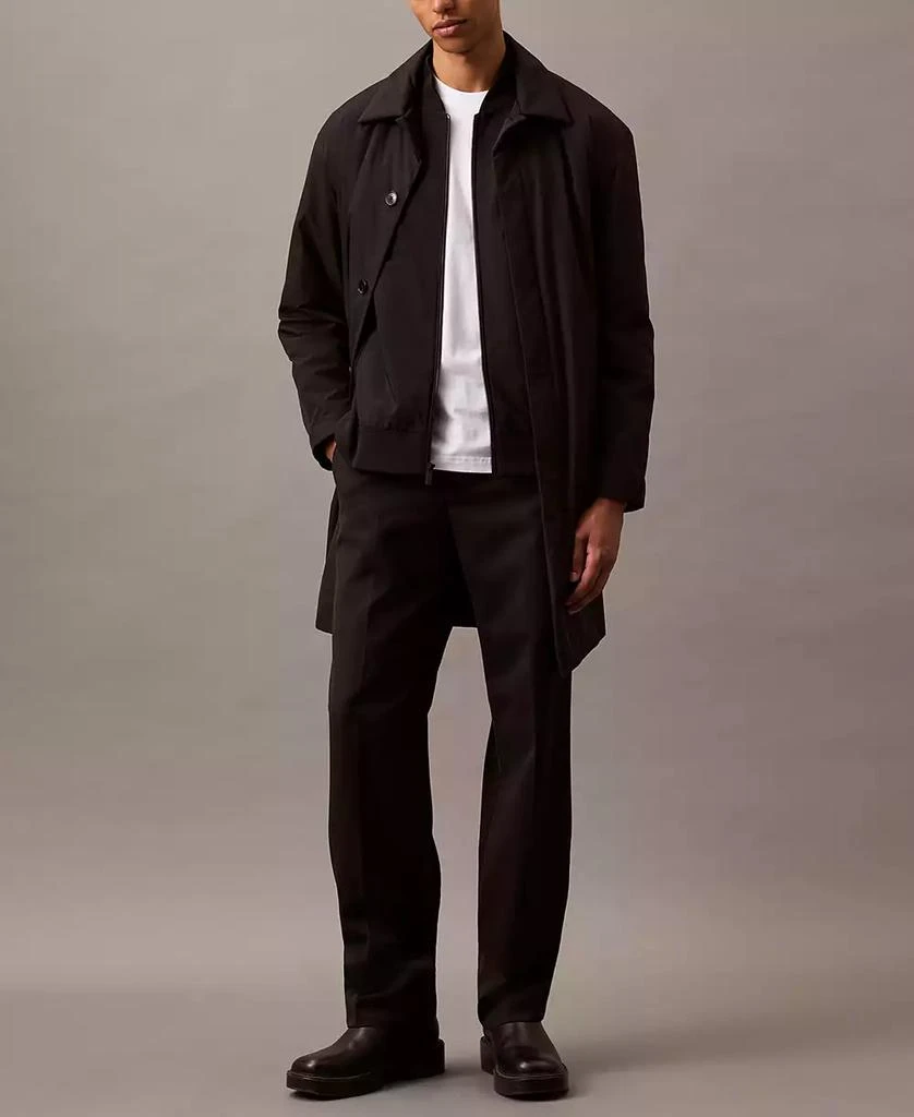 商品Calvin Klein|Men's Logo-Print Matte Bomber Jacket,价格¥735,第3张图片详细描述