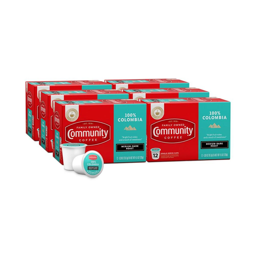 商品Community Coffee|100% Colombia Altura Medium-Dark Roast Single Serve Pods, Keurig K-Cup Brewer Compatible, 72 Ct,价格¥560,第1张图片