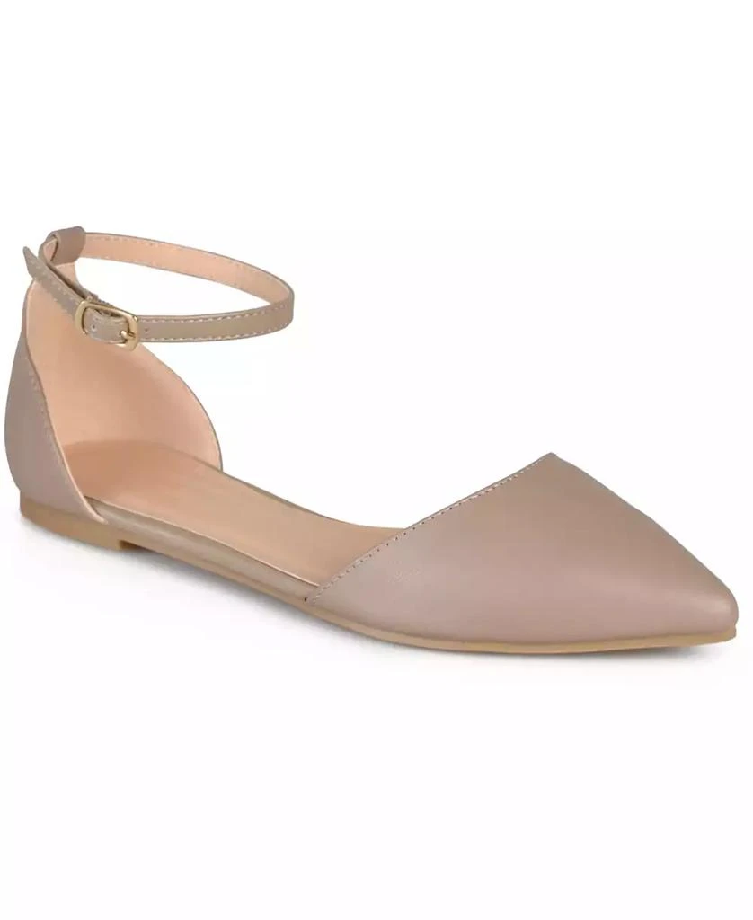 商品Journee Collection|Women's Reba Ankle Strap Pointed Toe Flats,价格¥223,第1张图片