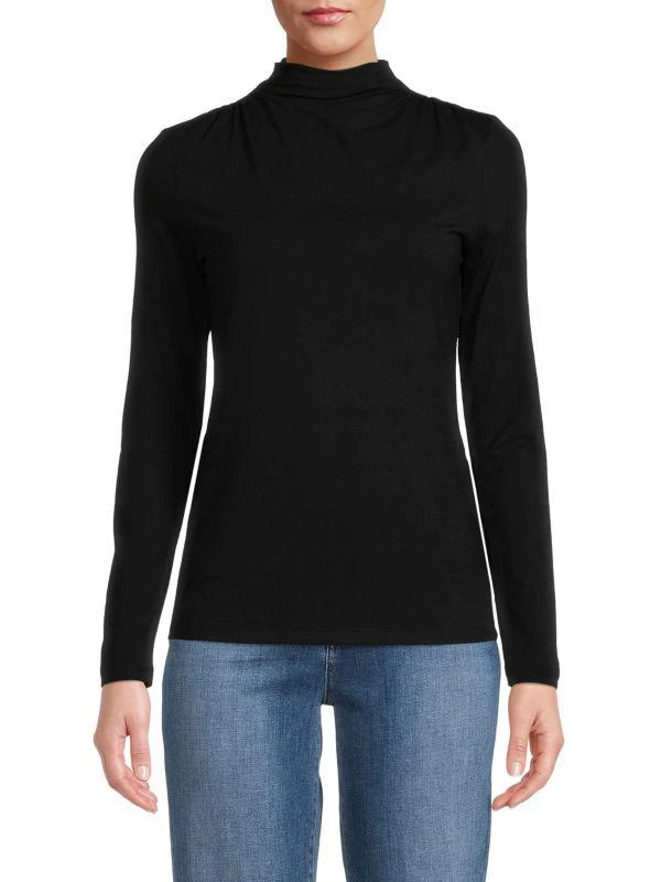 商品Tahari|Long Sleeve Mockneck Top,价格¥113,第1张图片