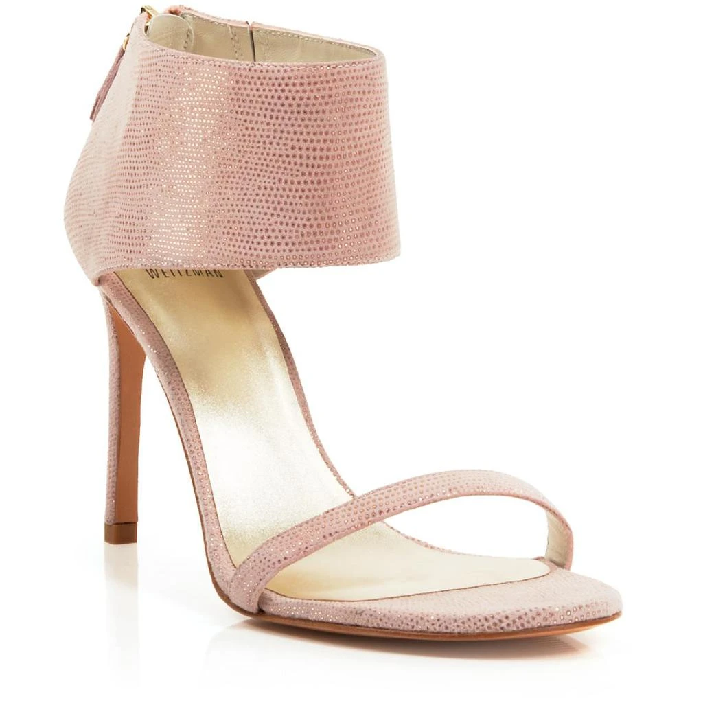 商品Stuart Weitzman|Stuart Weitzman Womens Showgirl Textured Ankle Strap Dress Sandals,价格¥538,第2张图片详细描述