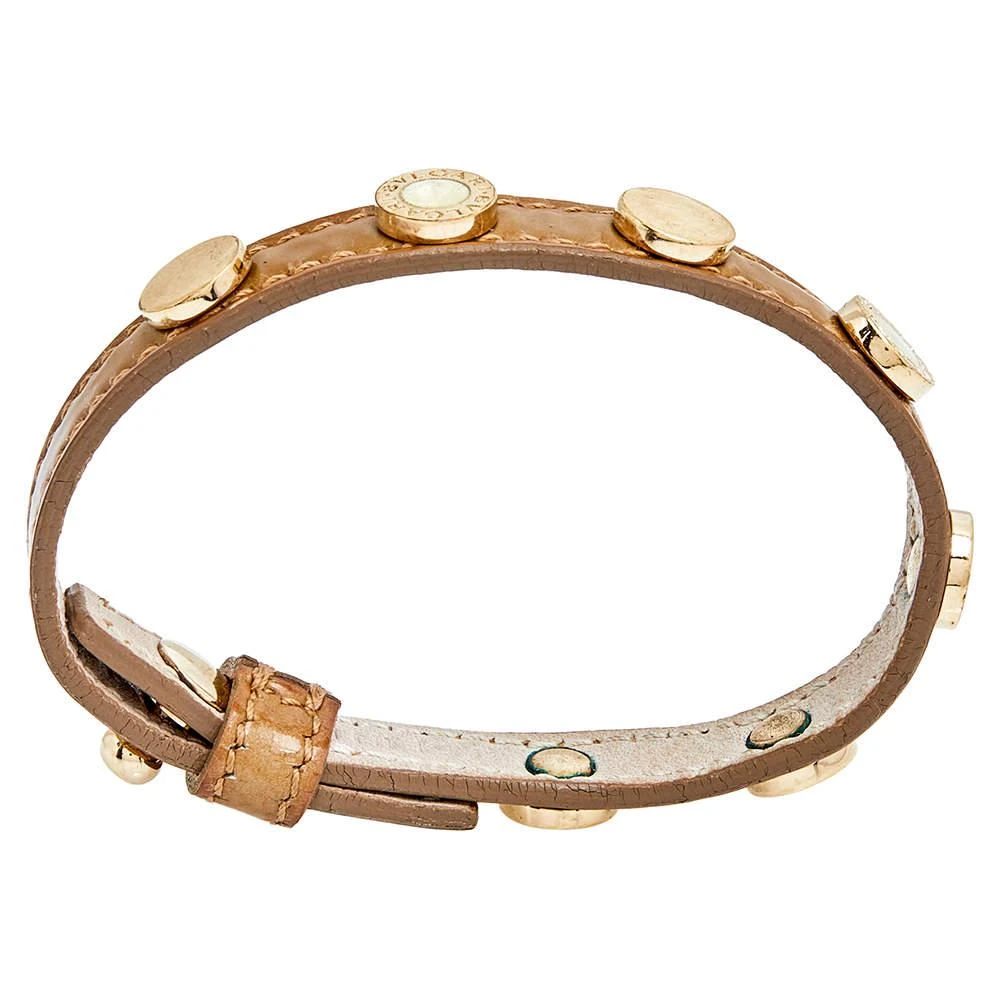 商品[二手商品] BVLGARI|Bvlgari Beige Reversible Studded Enamel Le Bracelet,价格¥837,第5张图片详细描述