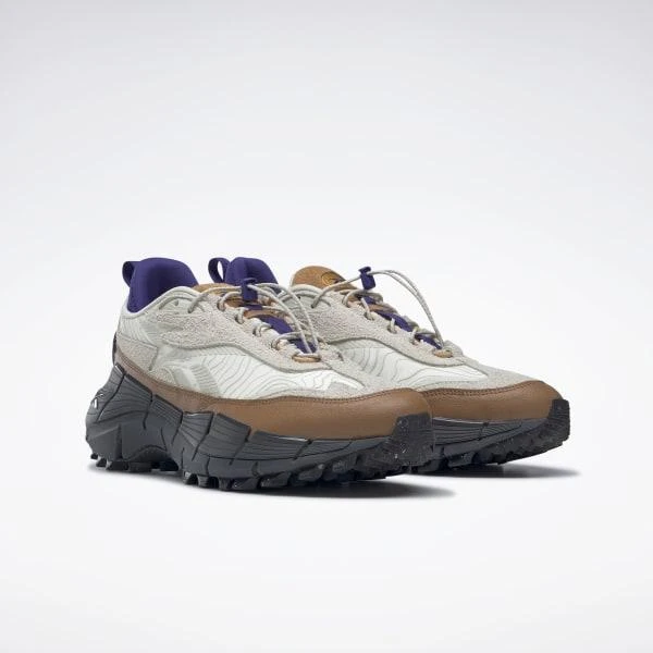 商品Reebok|Zig Kinetica 2.5 Edge 减震防滑耐磨 低帮跑步鞋 黑棕灰,价格¥1139,第3张图片详细描述