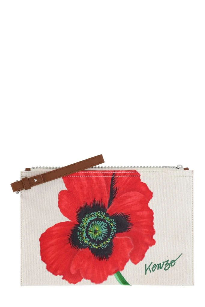 商品Kenzo|Kenzo Poppy Floral Printed Zipped Large Clutch Bag,价格¥1353,第1张图片