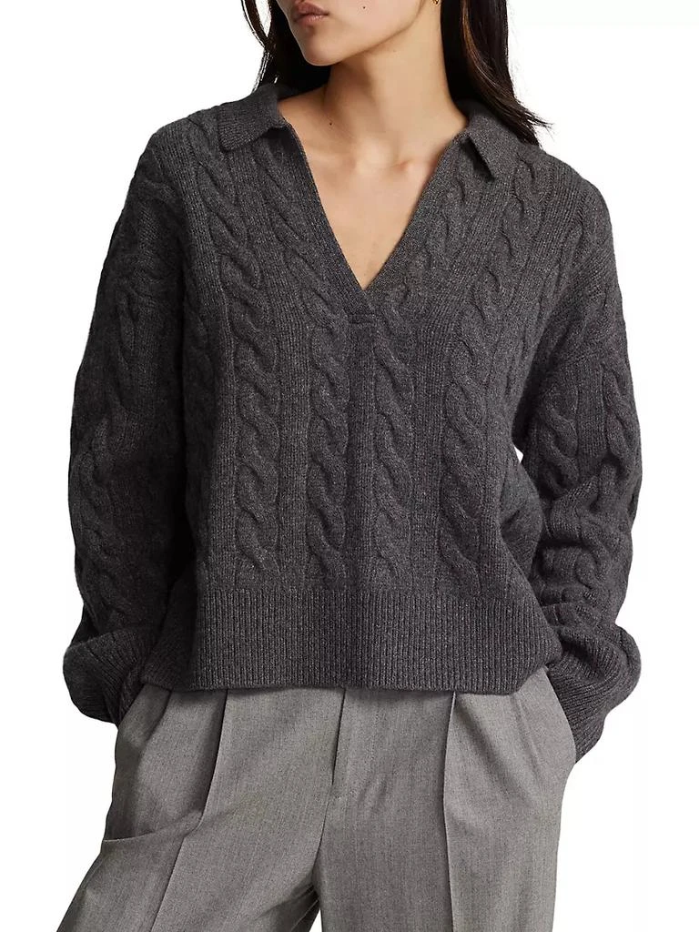 商品Ralph Lauren|Wool-Blend Cable-Knit Polo Sweater,价格¥2458,第4张图片详细描述
