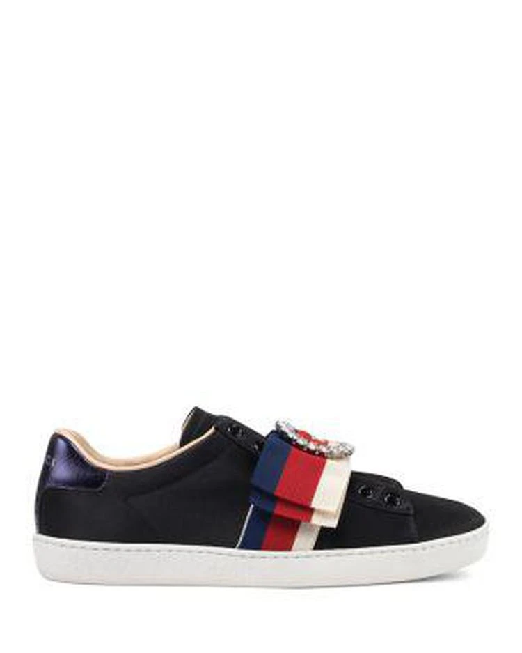 商品Gucci|Women's New Ace Bow Satin Slip-On Sneakers,价格¥5012,第2张图片详细描述