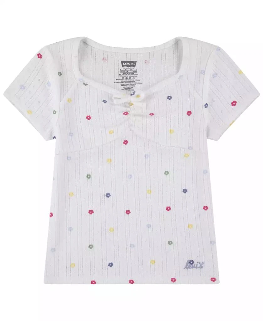 商品Levi's|Little Girls Ribbed Ditsy Cap Sleeve Top,价格¥66,第1张图片