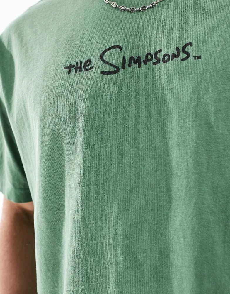 商品ASOS|ASOS DESIGN unisex oversized t-shirt with The Simpsons Homer hedge print in washed green,价格¥253,第4张图片详细描述