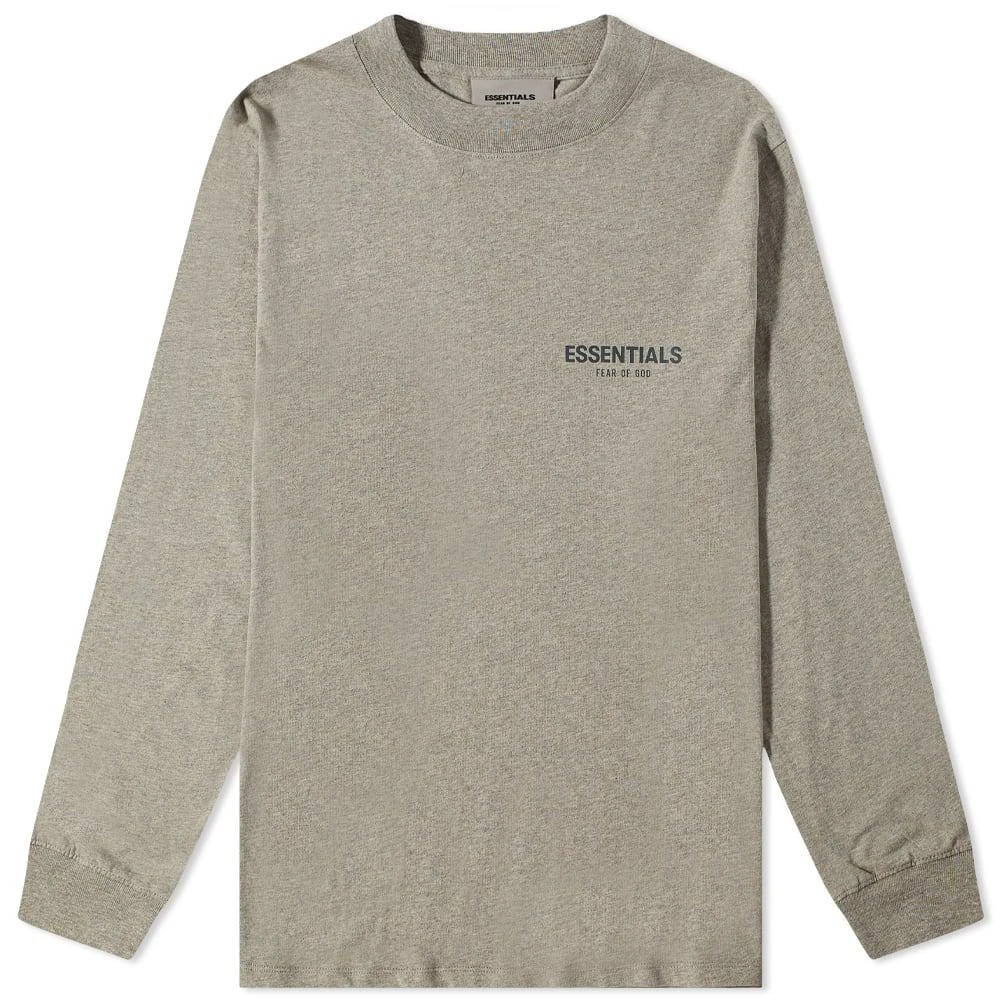 商品Essentials|Fear of God ESSENTIALS Long Sleeve Summer Core T-Shirt - Dark Heather Oatmeal,价格¥441,第1张图片