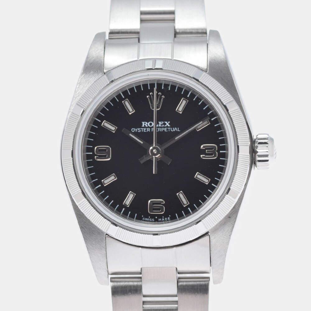 Rolex Black Stainless Steel Oyster Perpetual 76030 Automatic Women's Wristwatch 24 mm商品第1张图片规格展示