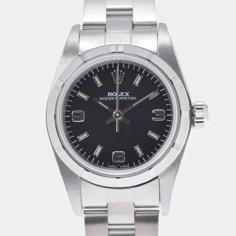 商品[二手商品] Rolex|Rolex Black Stainless Steel Oyster Perpetual 76030 Automatic Women's Wristwatch 24 mm,价格¥24868,第1张图片