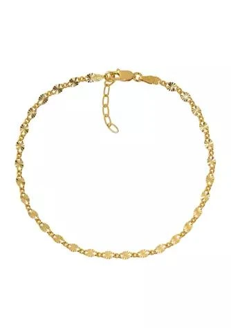 商品Belk Sterling Silver|24K Gold Over Sterling Silver Ankle Bracelet,价格¥133,第1张图片详细描述