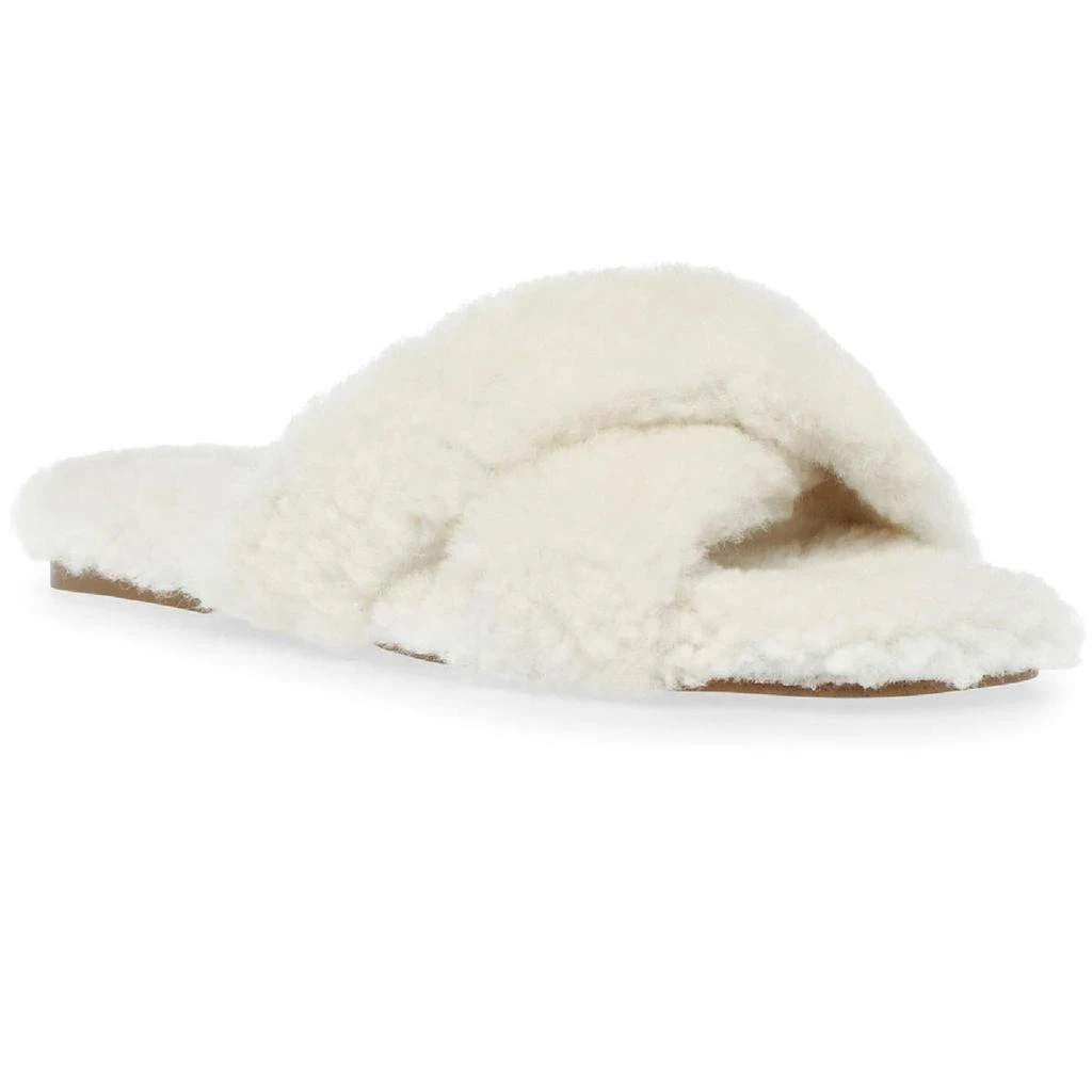 商品Steve Madden|Steve Madden Womens RECO03S1 Shearling Slip On Slide Sandals,价格¥73,第1张图片