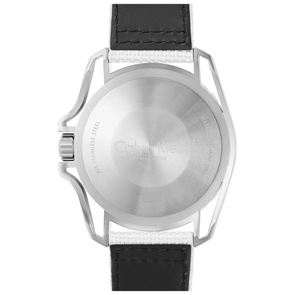 商品Calvin Klein|Calvin Klein Men's K5Y31VK6 Earth 43mm Silver Dial Fabric Watch,价格¥454,第2张图片详细描述