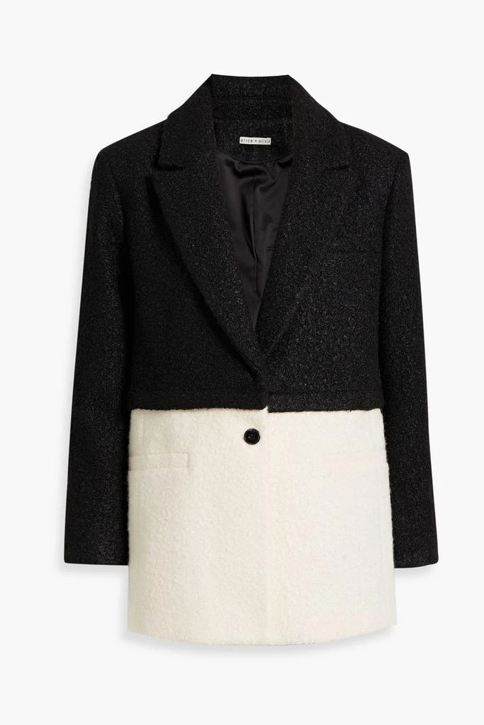 商品Alice + Olivia|Shan convertible two-tone bouclé blazer,价格¥776,第1张图片