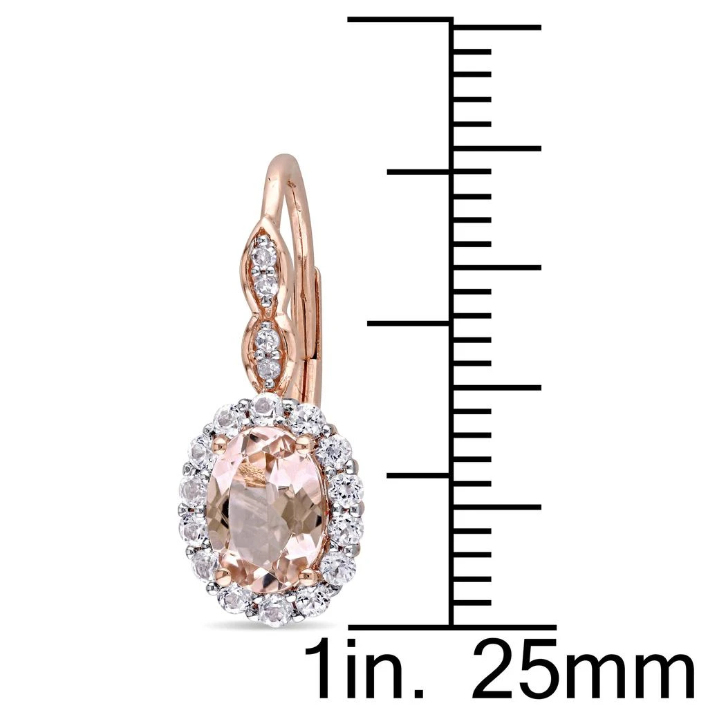 商品Julianna B|Morganite, White Topaz and Diamond Accent Oval Vintage Halo Earrings,价格¥5226,第2张图片详细描述