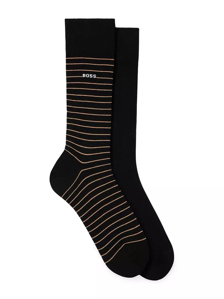 商品Hugo Boss|Two-pack of regular-length socks in stretch cotton,价格¥166,第1张图片