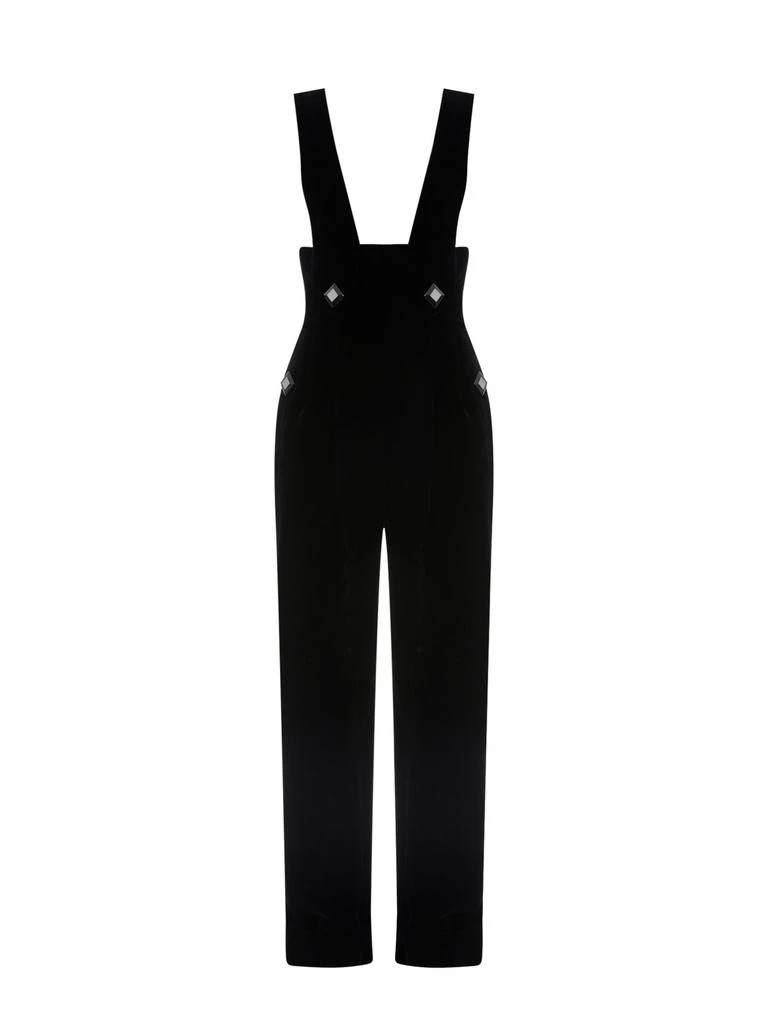 商品Gucci|Gucci Button Embellished Velvet Jumpsuit,价格¥14919,第1张图片