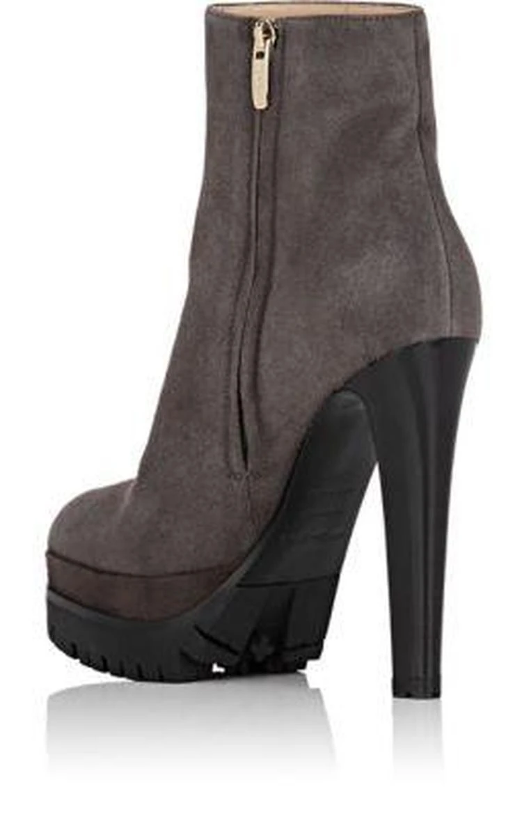 商品Sergio Rossi|Suede Platform Ankle Booties,价格¥2819,第3张图片详细描述