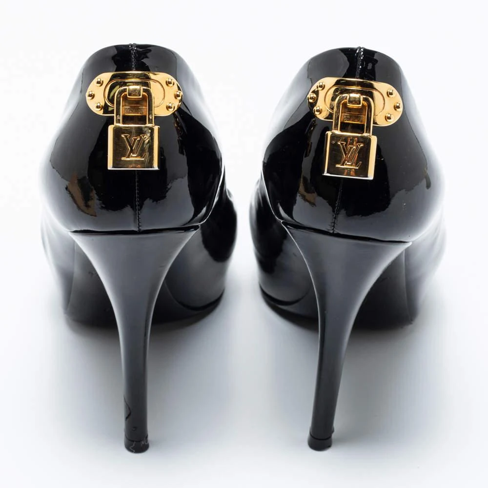 商品[二手商品] Louis Vuitton|Louis Vuitton Black Patent Leather Oh Really! Peep Toe Pumps Size 38,价格¥1115,第5张图片详细描述