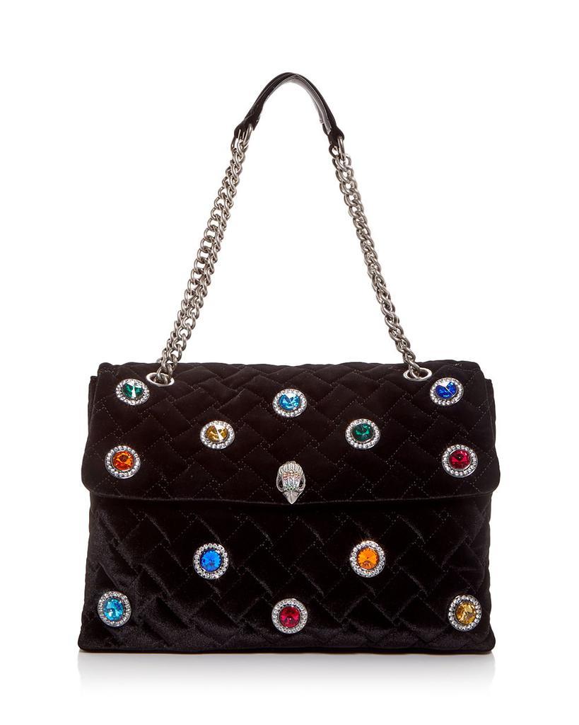 商品Kurt Geiger|Kensington XXL Embellished Velvet Shoulder Bag,价格¥2416,第1张图片