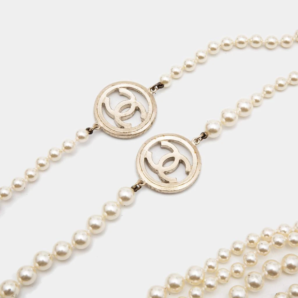 商品[二手商品] Chanel|Chanel CC Faux Pearl Gold Tone Necklace,价格¥9306,第4张图片详细描述