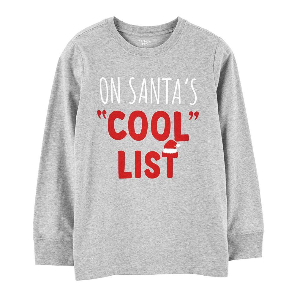 Little Boys Santa's Cool List Jersey T-shirt商品第1张图片规格展示