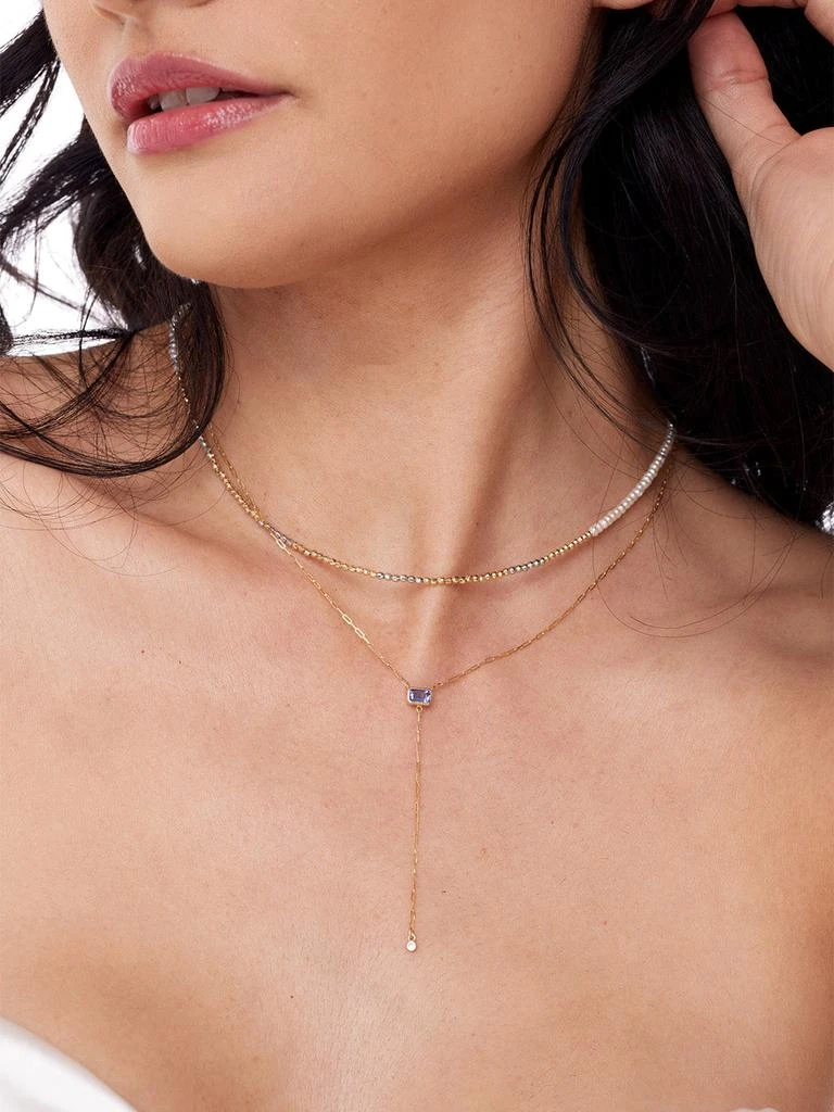 商品Elliot Young|Tanzanite and Diamond Y-Neck Necklace,价格¥5538,第4张图片详细描述