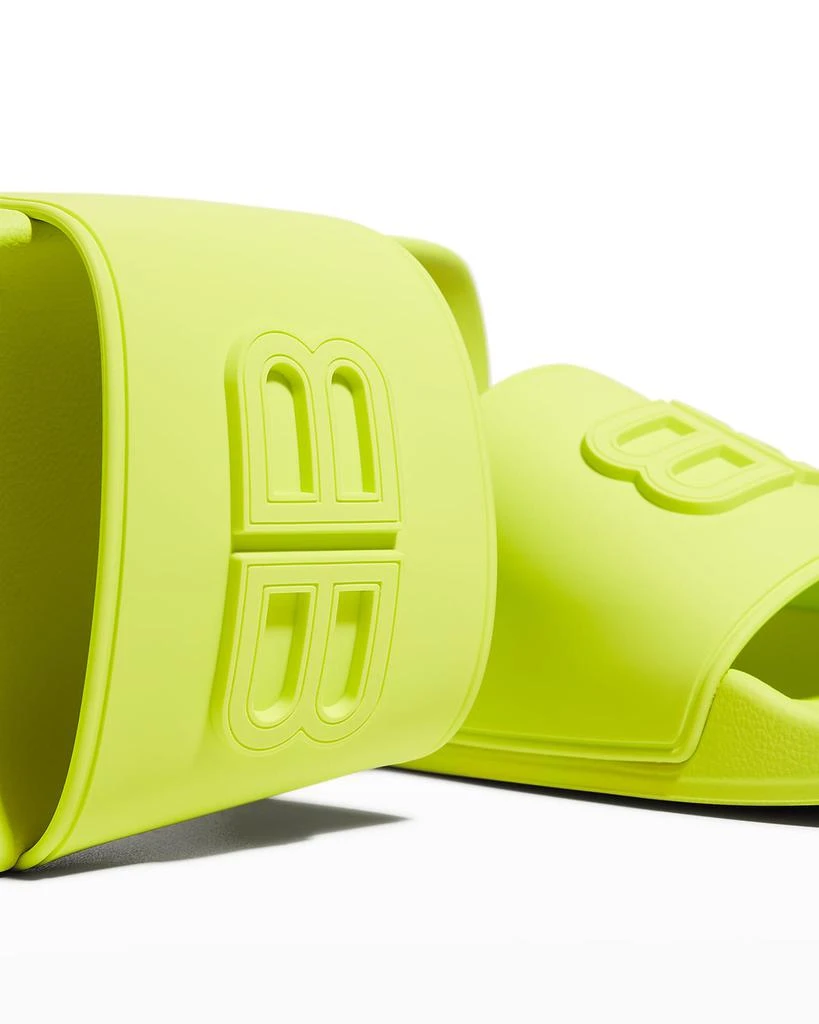 商品Balenciaga|Men's BB-Logo Tonal Pool Slides,价格¥1905,第4张图片详细描述