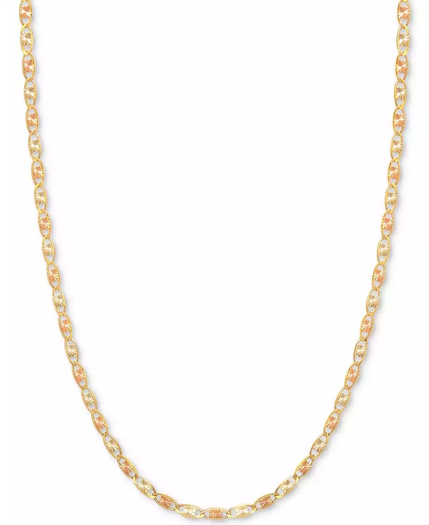 商品Italian Gold|16" Tri-Color Valentina Chain Necklace (1/5mm) in 14k Gold, White Gold & Rose Gold,价格¥4960,第1张图片