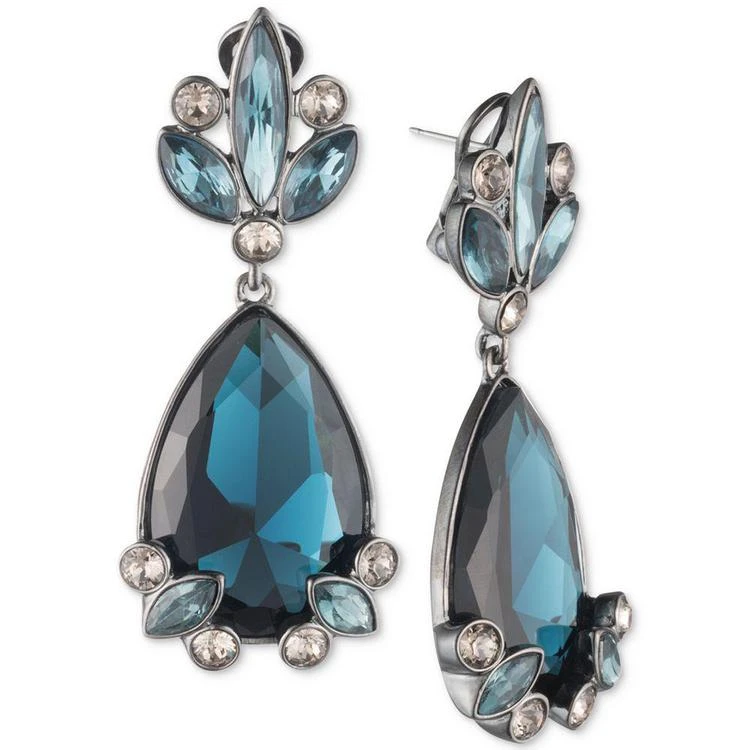 商品Givenchy|Hematite-Tone Clear & Blue Crystal Drop Earrings,价格¥361,第1张图片