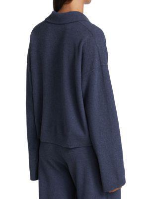 商品VERONICA BEARD|Takira Long-Sleeve Polo Sweater,价格¥1114,第4张图片详细描述