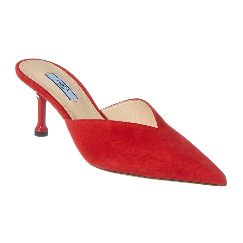 PRADA 女士红色高跟穆勒鞋 1S633L-008-F0011 商品