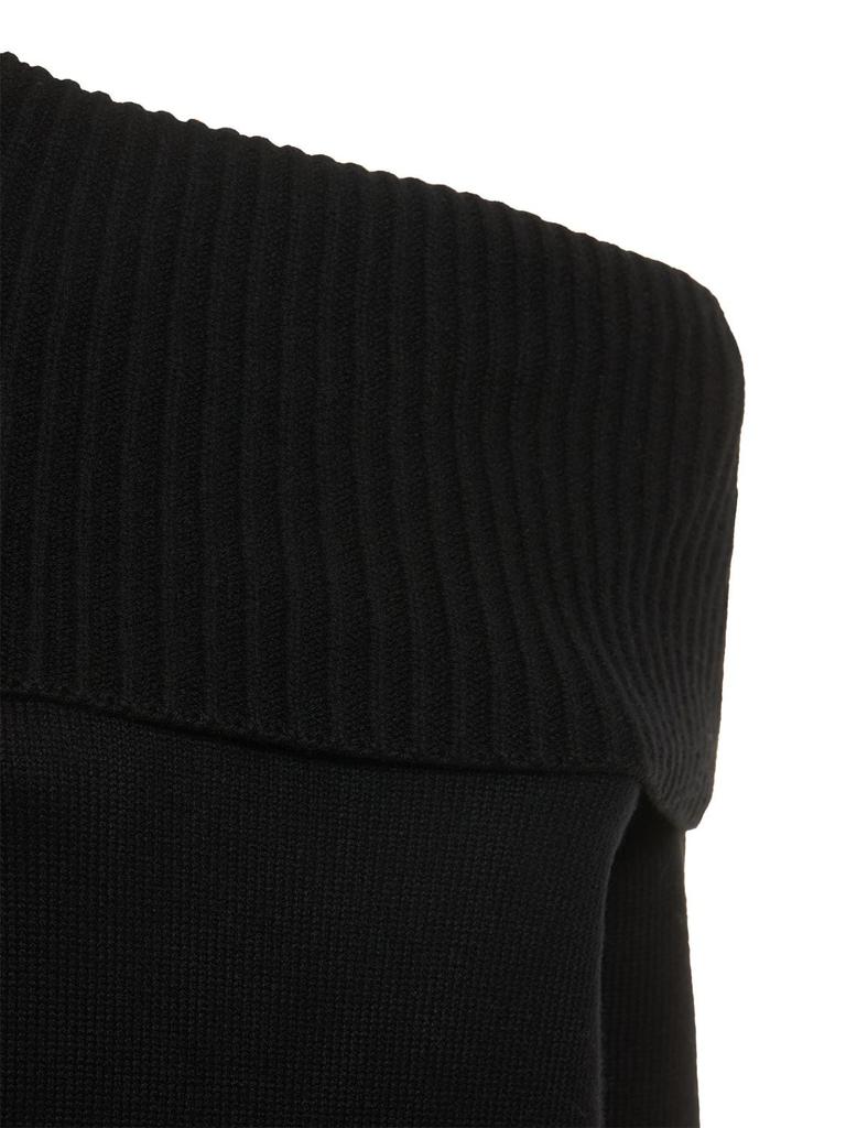 Asymmetric Neckline Cashmere Sweater商品第1张图片规格展示