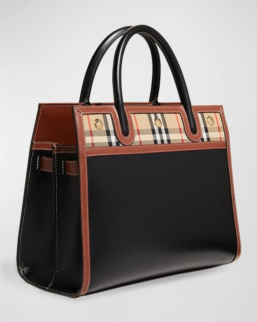 商品Burberry|Small Title Check-Trim Tote Bag,价格¥11996,第4张图片详细描述