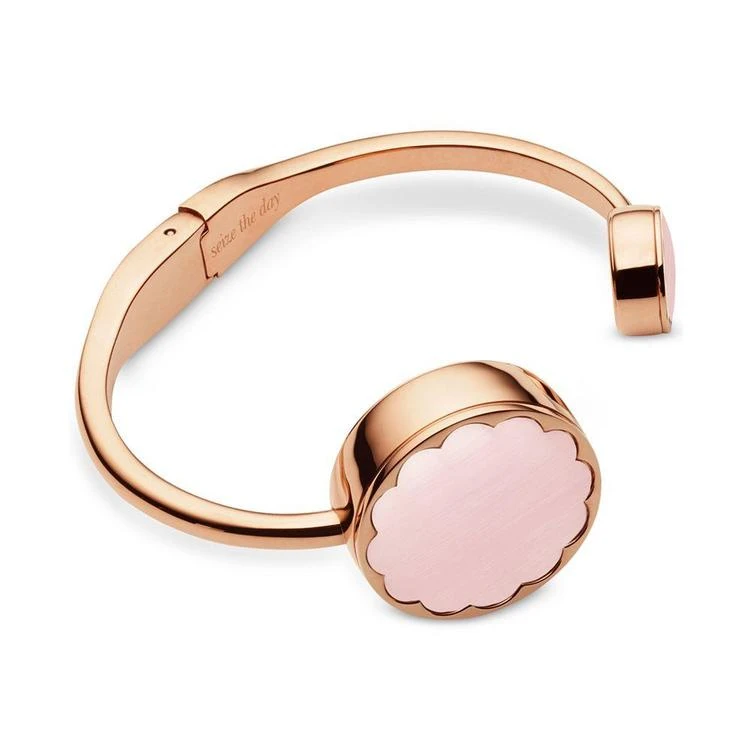 商品Kate Spade|Women's Rose Gold-Tone Stainless Steel Hinge Half-Bangle Bracelet Activity Tracker 26mm KSA31214,价格¥958,第2张图片详细描述