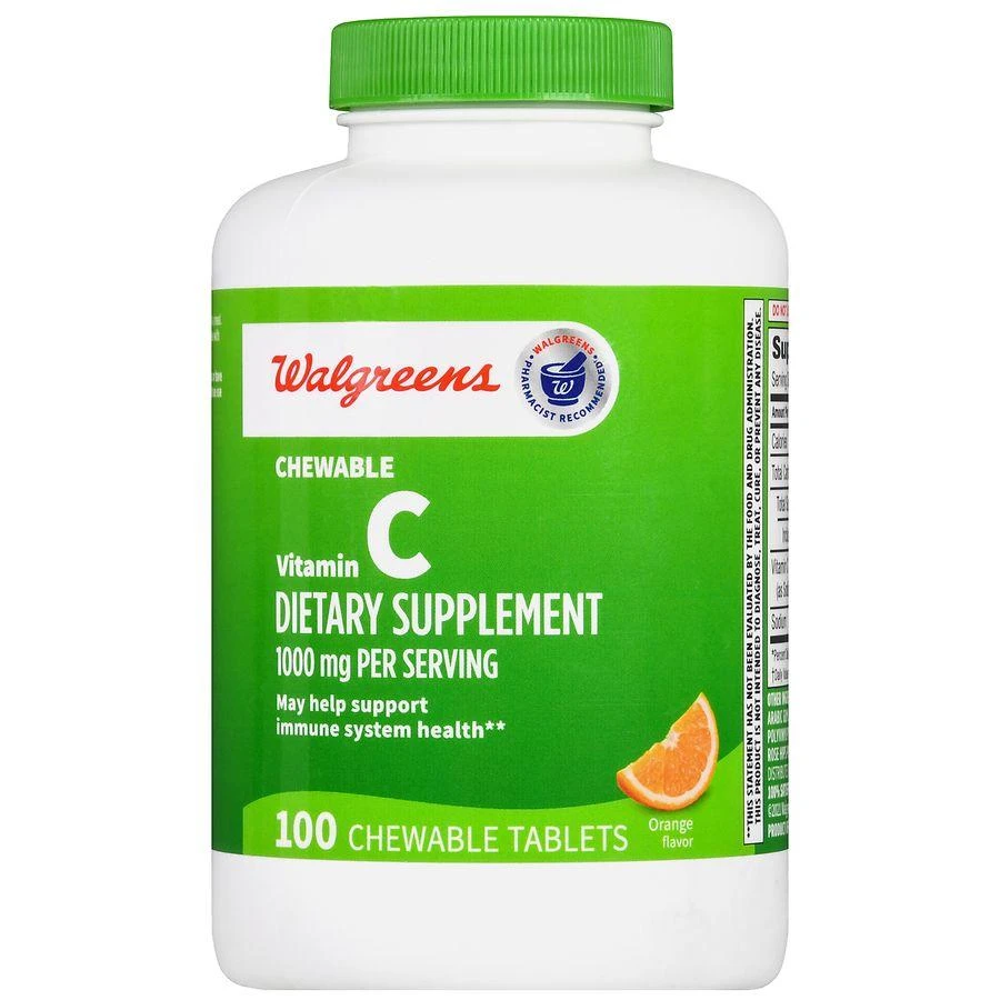 商品Walgreens|Vitamin C 1000 mg Chewable Tablets Orange,价格¥126,第2张图片详细描述