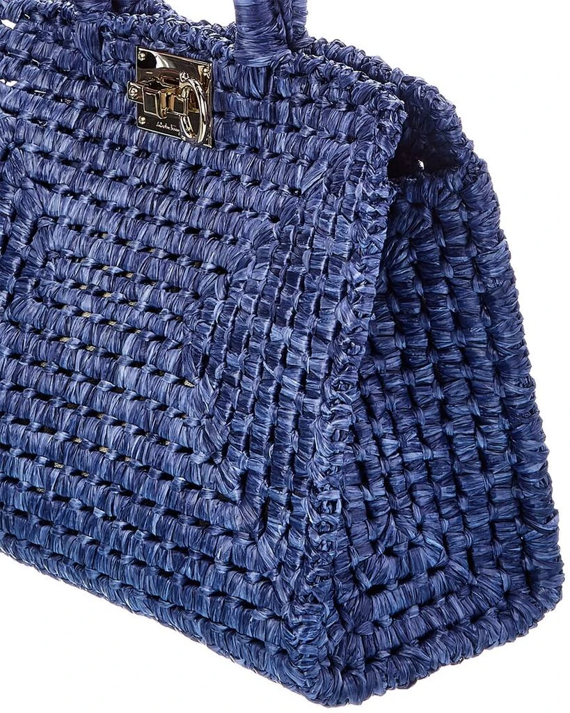 商品Salvatore Ferragamo|Salvatore Ferragamo Gancini Medium Raffia Tote,价格¥12533,第3张图片详细描述