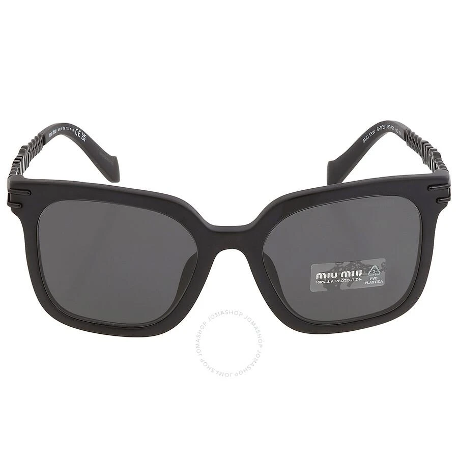 商品Miu Miu|Miu Miu Dark Grey Square Ladies Sunglasses MU 13WS 1BO5S0 55,价格¥1488,第1张图片