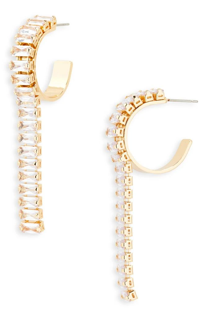 商品Nordstrom|Baguette Crystal Hoop Fringe Earrings,价格¥37,第1张图片